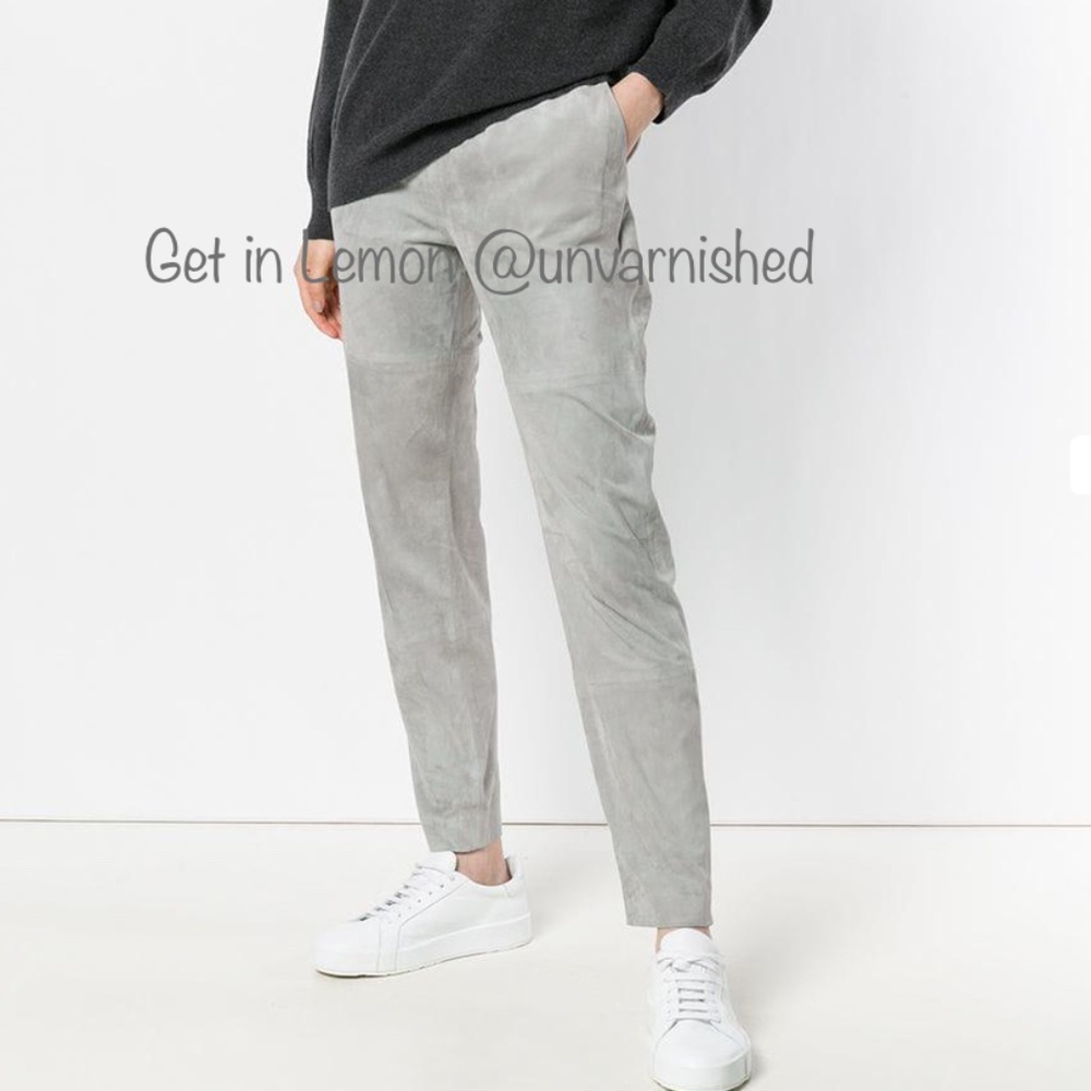 Fabiana Filippi‬ Lemon Genuine Suede Drawstring Waist Track Pant